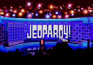 Jeopardy Deluxe Edition title screen for Sega Genesis